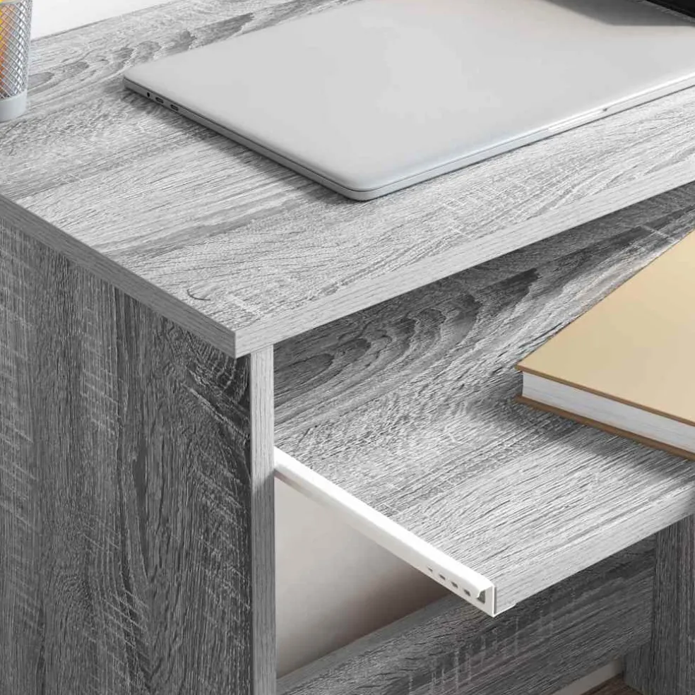 vidaXL Bureau Grijs Sonoma 120,5 x 44 x 88,5 cm Bewerkt hout