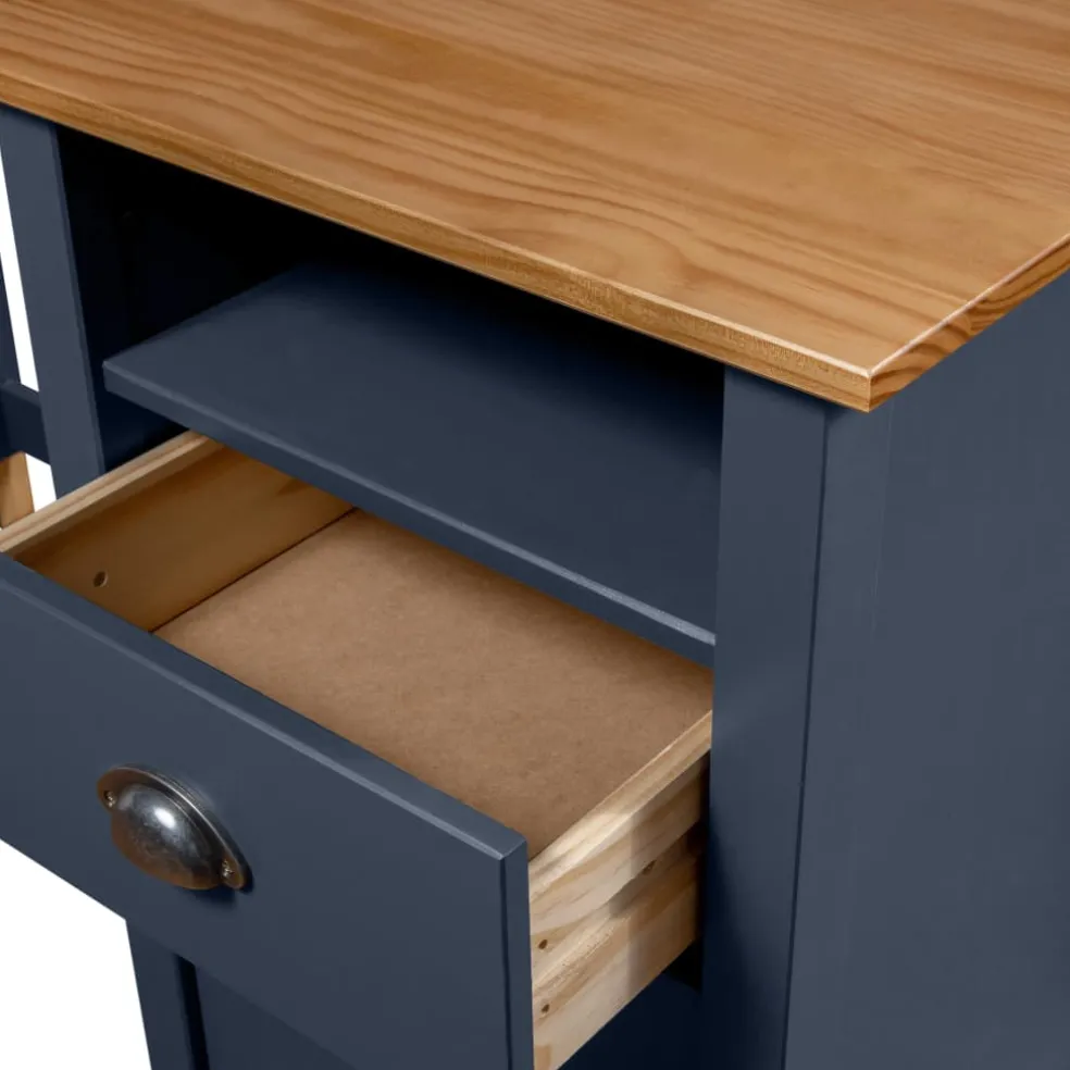 vidaXL Bureau Hill 150x50x74 cm massief grenenhout grijs