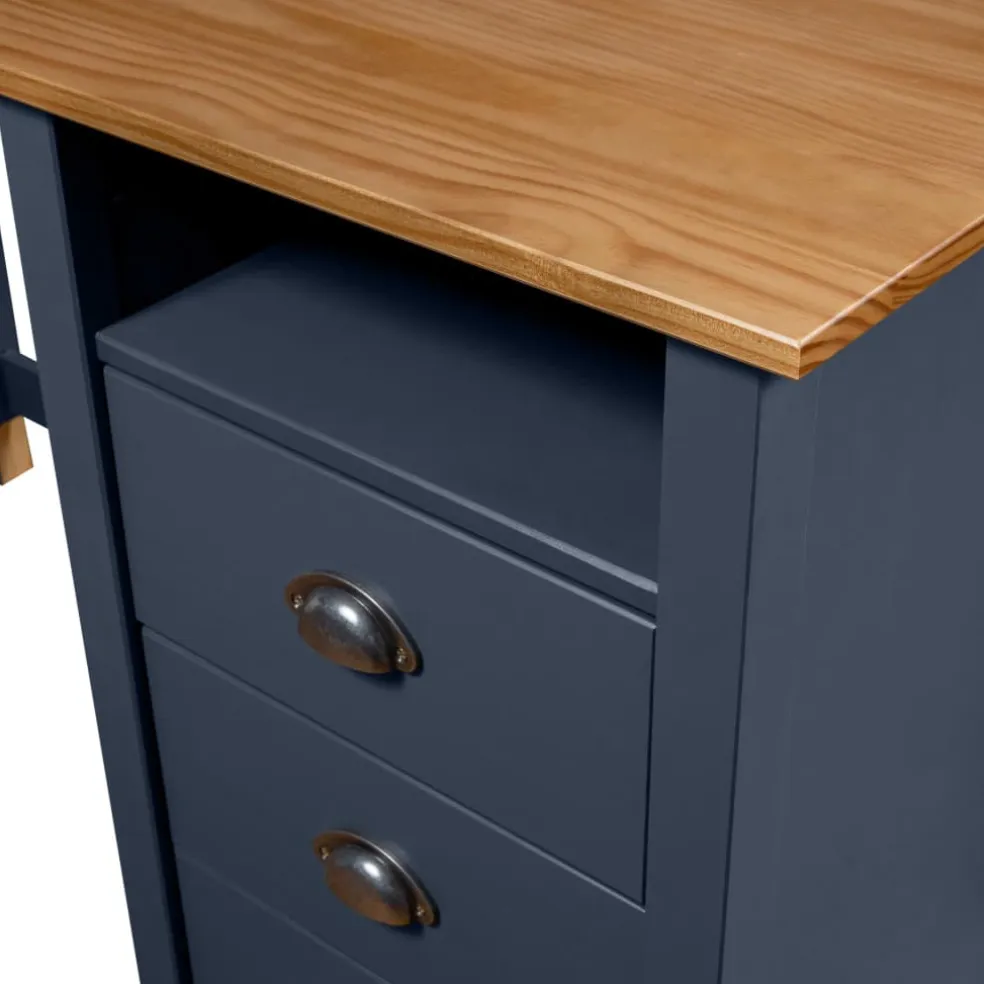 vidaXL Bureau Hill 150x50x74 cm massief grenenhout grijs