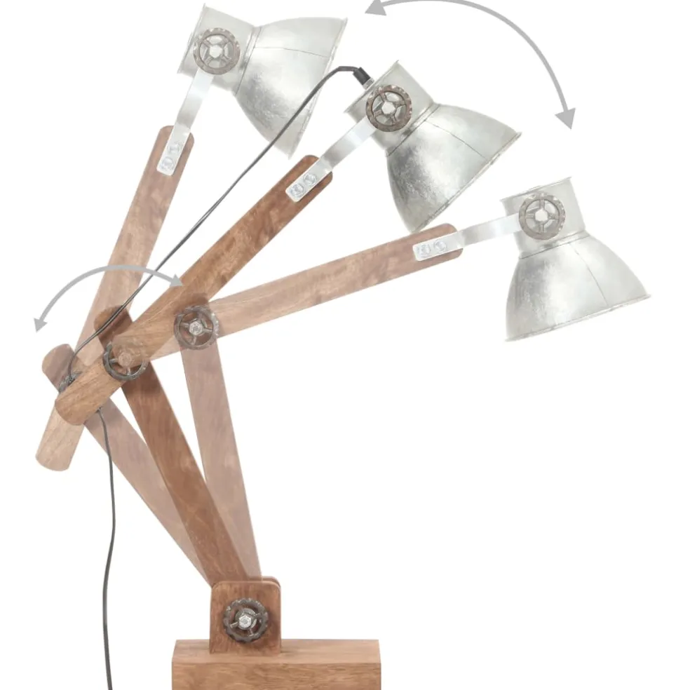 vidaXL Bureaulamp industrieel rond E27 58x18x90 cm zilverkleurig
