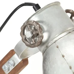 vidaXL Bureaulamp industrieel rond E27 58x18x90 cm zilverkleurig
