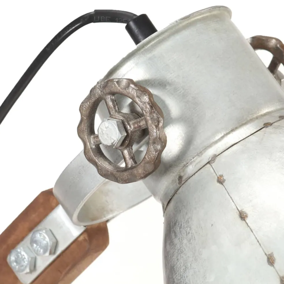vidaXL Bureaulamp industrieel rond E27 58x18x90 cm zilverkleurig