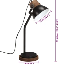 vidaXL Bureaulamp 25 W E27 18x18x60 cm zwart
