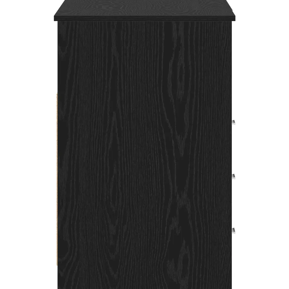 vidaXL Bureau met lade 2 st Zwart Eiken 140 x 50 x 76 cm Bewerkt hout