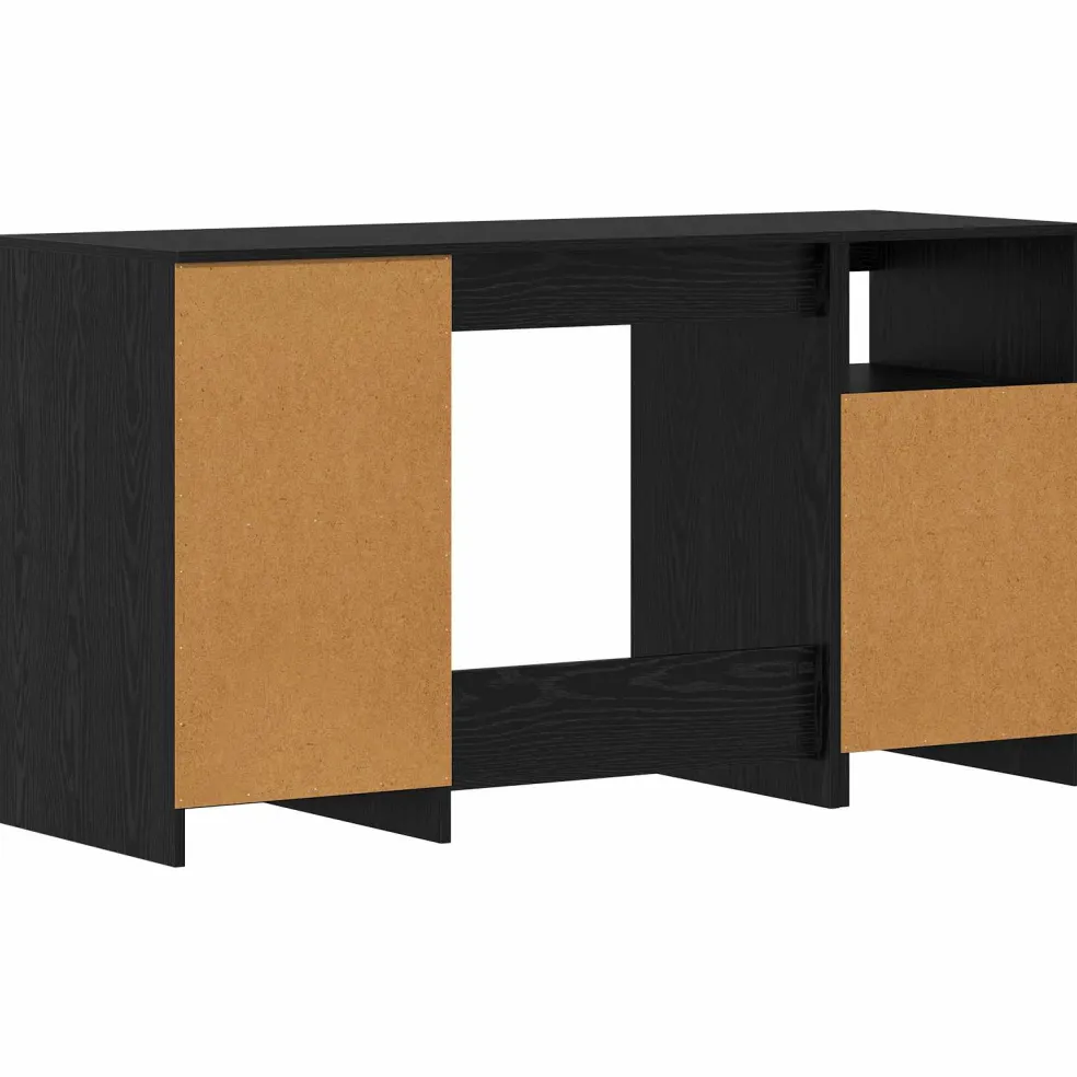 vidaXL Bureau met lade 2 st Zwart Eiken 140 x 50 x 76 cm Bewerkt hout