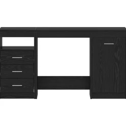 vidaXL Bureau met lade 2 st Zwart Eiken 140 x 50 x 76 cm Bewerkt hout