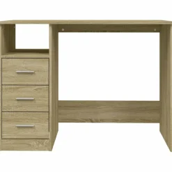 vidaXL Bureau met lades 102x50x76 cm bewerkt hout sonoma eikenkleurig