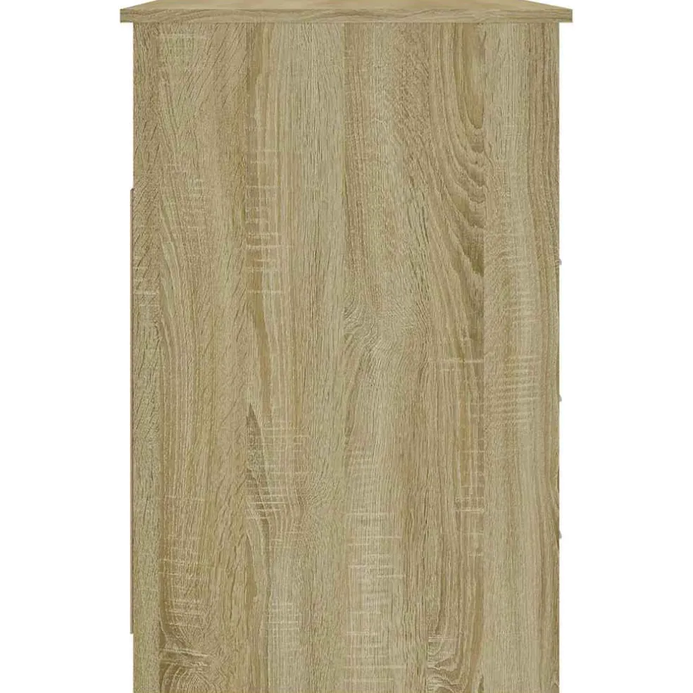 vidaXL Bureau met lades 102x50x76 cm bewerkt hout sonoma eikenkleurig