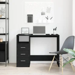 vidaXL Bureau met lades 102x50x76 cm bewerkt hout zwart eikenkleur