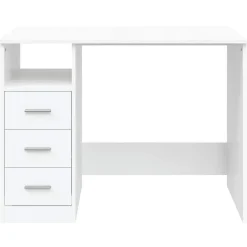 vidaXL Bureau met lades 102x50x76 cm bewerkt hout wit