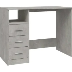 vidaXL Bureau met lades 102x50x76 cm bewerkt hout betongrijs