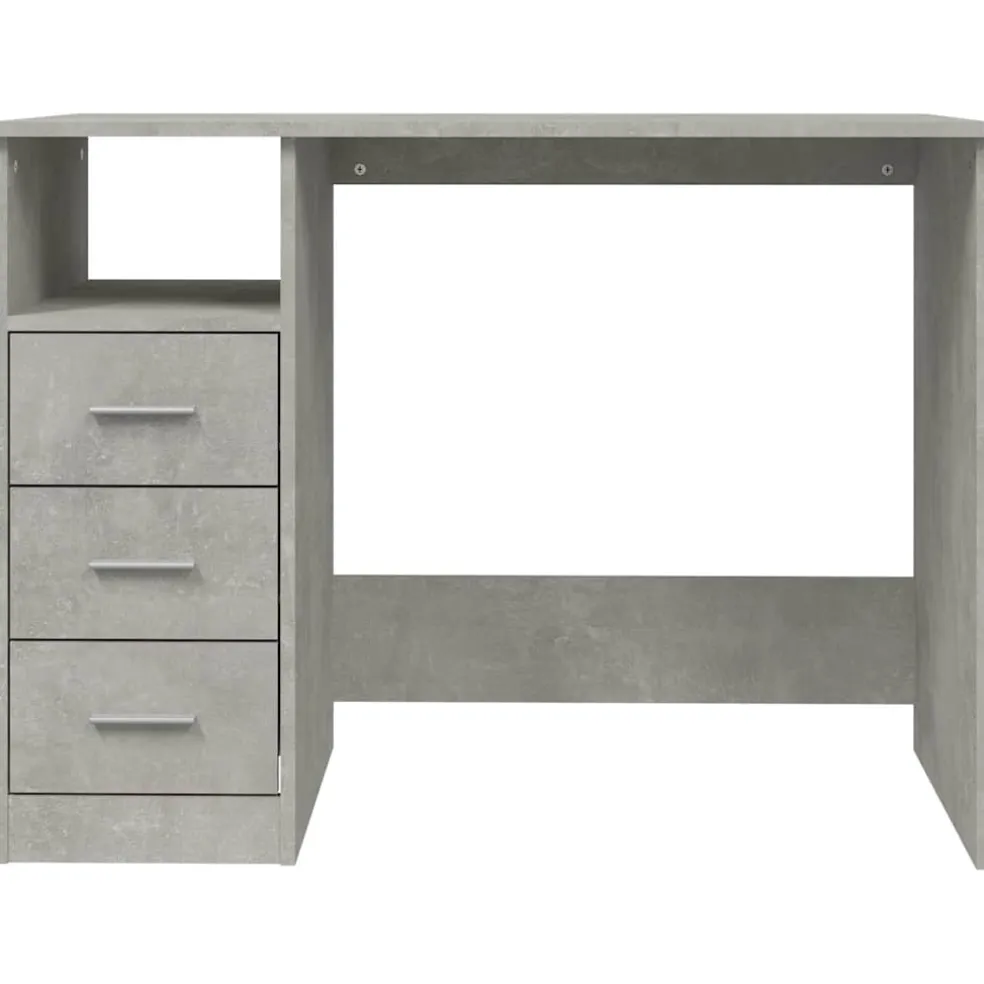 vidaXL Bureau met lades 102x50x76 cm bewerkt hout betongrijs