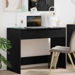 vidaXL Bureau met lade Zwart 100 x 50 x 78 cm Geconstrueerd hout