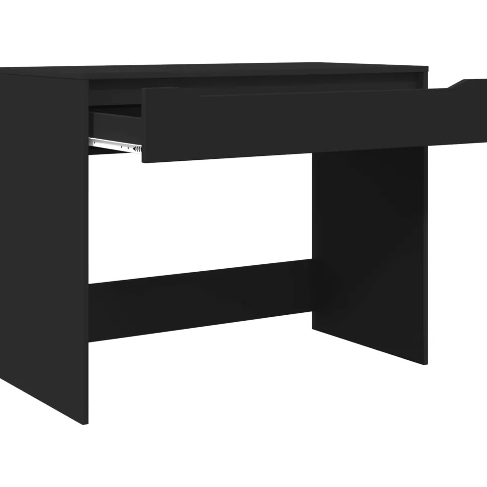 vidaXL Bureau met lade Zwart 100 x 50 x 78 cm Geconstrueerd hout