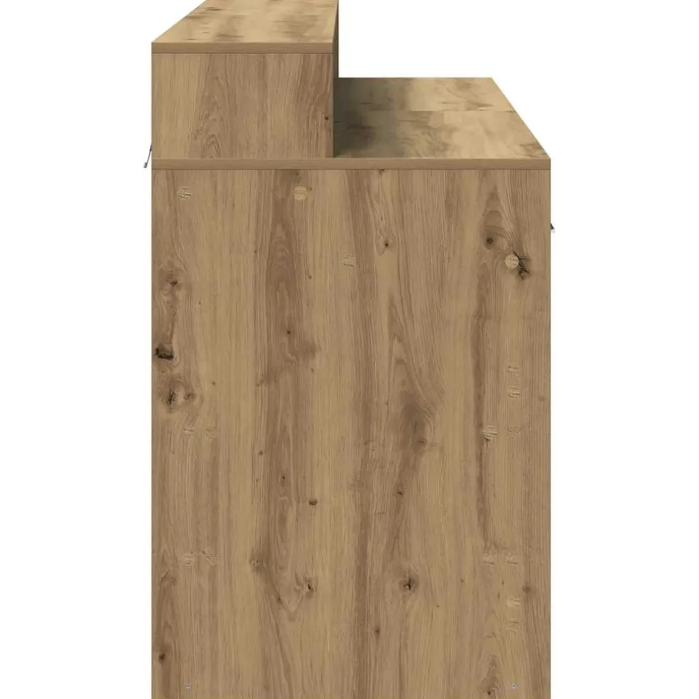 vidaXL Bureau met LED-verlichting 120x55x91 cm hout artisanaal eiken