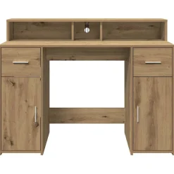 vidaXL Bureau met LED-verlichting 120x55x91 cm hout artisanaal eiken
