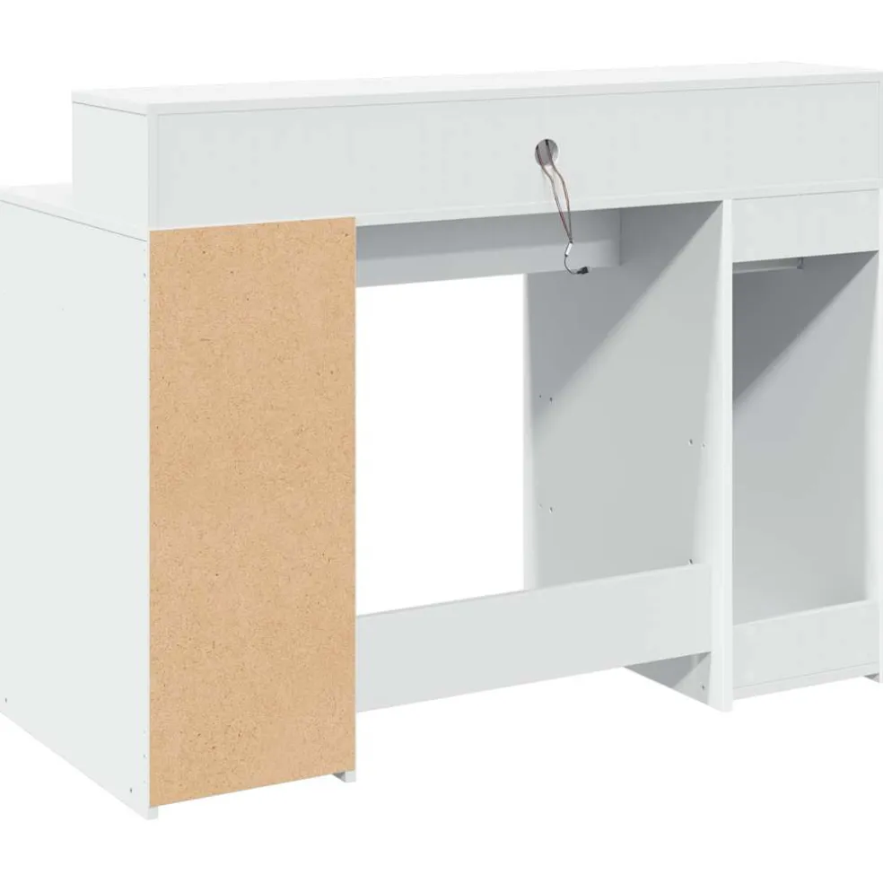 vidaXL Bureau met LED-verlichting 120x55x91 cm bewerkt hout wit