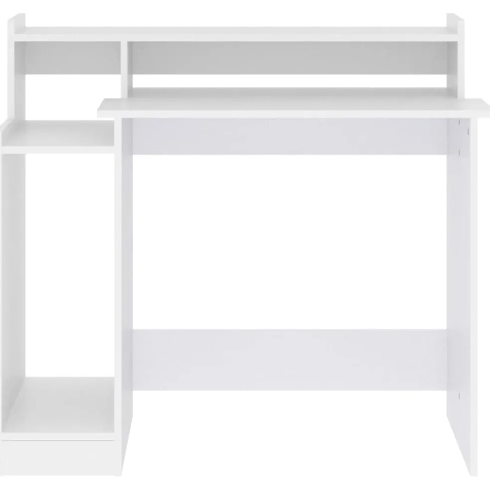 vidaXL Bureau met LED-verlichting 97x45x90 cm bewerkt hout wit