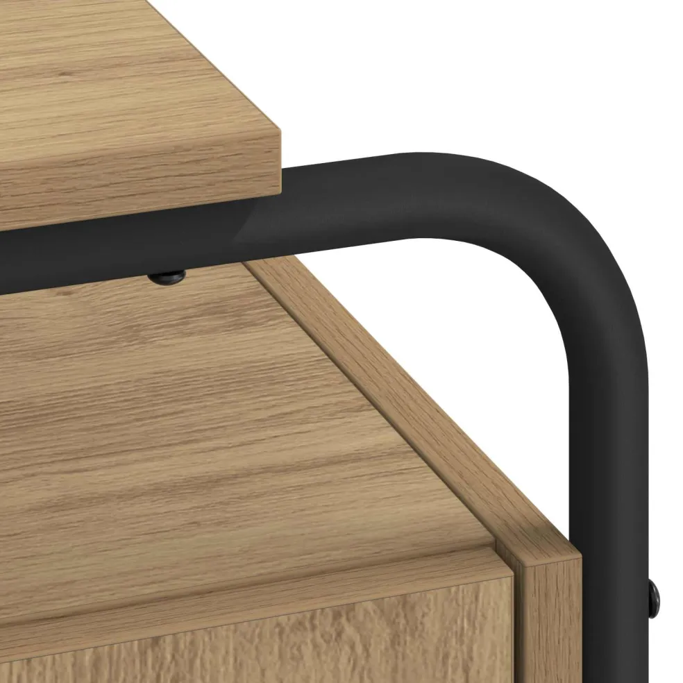 vidaXL Bureau met opbergruimte Artisanaal eiken 120 x 50.5 x 75.5 cm