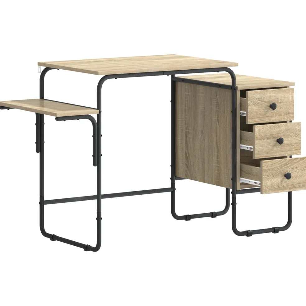 vidaXL Bureau met opbergruimte Sonoma Eiken 120 x 50 x 75 cm