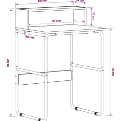 vidaXL Bureau met opbergruimte Oud hout 60 x 50 x 91 cm