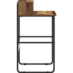 vidaXL Bureau met opbergruimte Oud hout 60 x 50 x 91 cm
