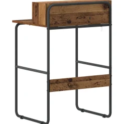 vidaXL Bureau met opbergruimte Oud hout 60 x 50 x 91 cm