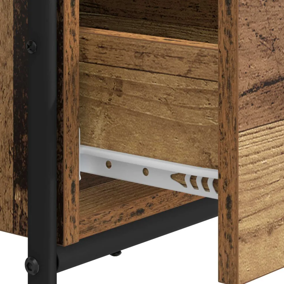 vidaXL Bureau met opbergruimte Oud hout 131,5 x 50 x 75,5 cm