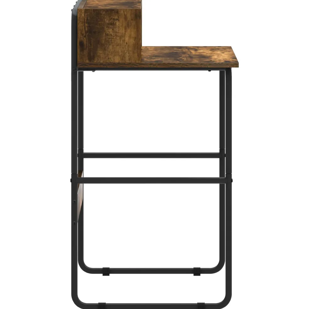 vidaXL Bureau met opbergruimte Gerookt eiken 60 x 50 x 91 cm