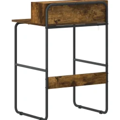 vidaXL Bureau met opbergruimte Gerookt eiken 60 x 50 x 91 cm