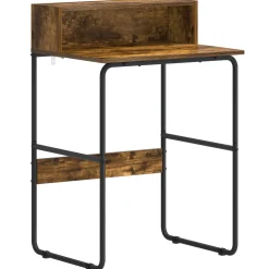 vidaXL Bureau met opbergruimte Gerookt eiken 60 x 50 x 91 cm