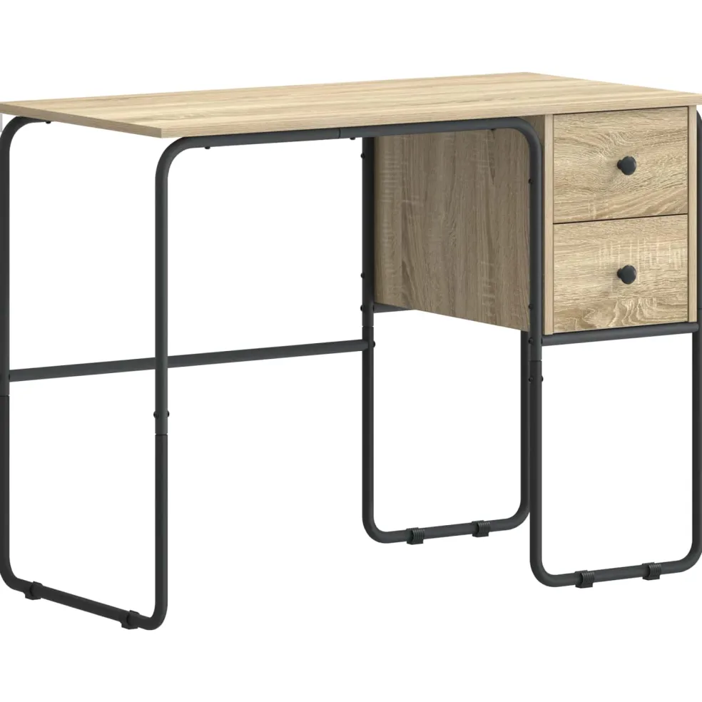vidaXL Bureau met opbergruimte Sonoma Eiken 100 x 50 x 75 cm