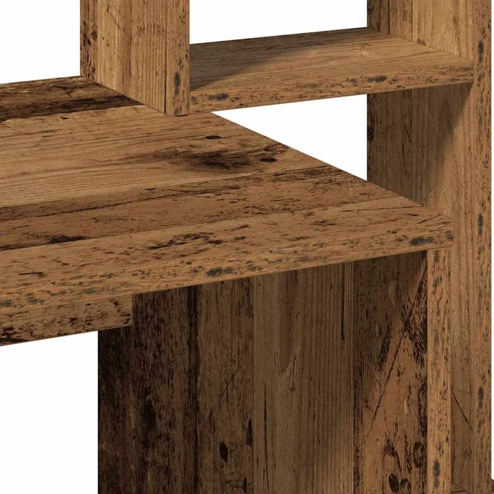 vidaXL Bureau met schappen 100x45x140 cm bewerkt hout oud houtkleurig