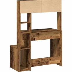 vidaXL Bureau met schappen 100x45x140 cm bewerkt hout oud houtkleurig