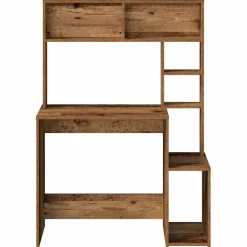 vidaXL Bureau met schappen 100x45x140 cm bewerkt hout oud houtkleurig