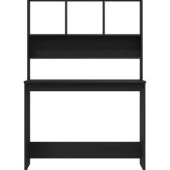 vidaXL Bureau met schappen 102x45x148 cm bewerkt hout zwart eikenkleur