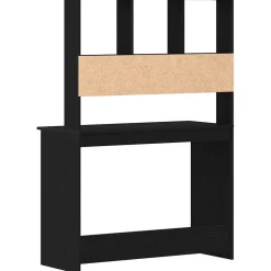 vidaXL Bureau met schappen 102x45x148 cm bewerkt hout zwart eikenkleur