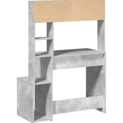 vidaXL Bureau met schappen 100x45x140 cm bewerkt hout betongrijs