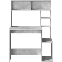 vidaXL Bureau met schappen 100x45x140 cm bewerkt hout betongrijs
