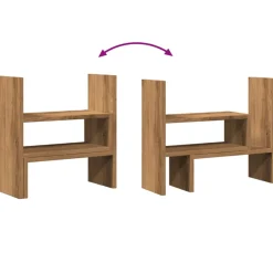 vidaXL Bureau organiser 40x17x41 cm bewerkt hout artisanaal eiken