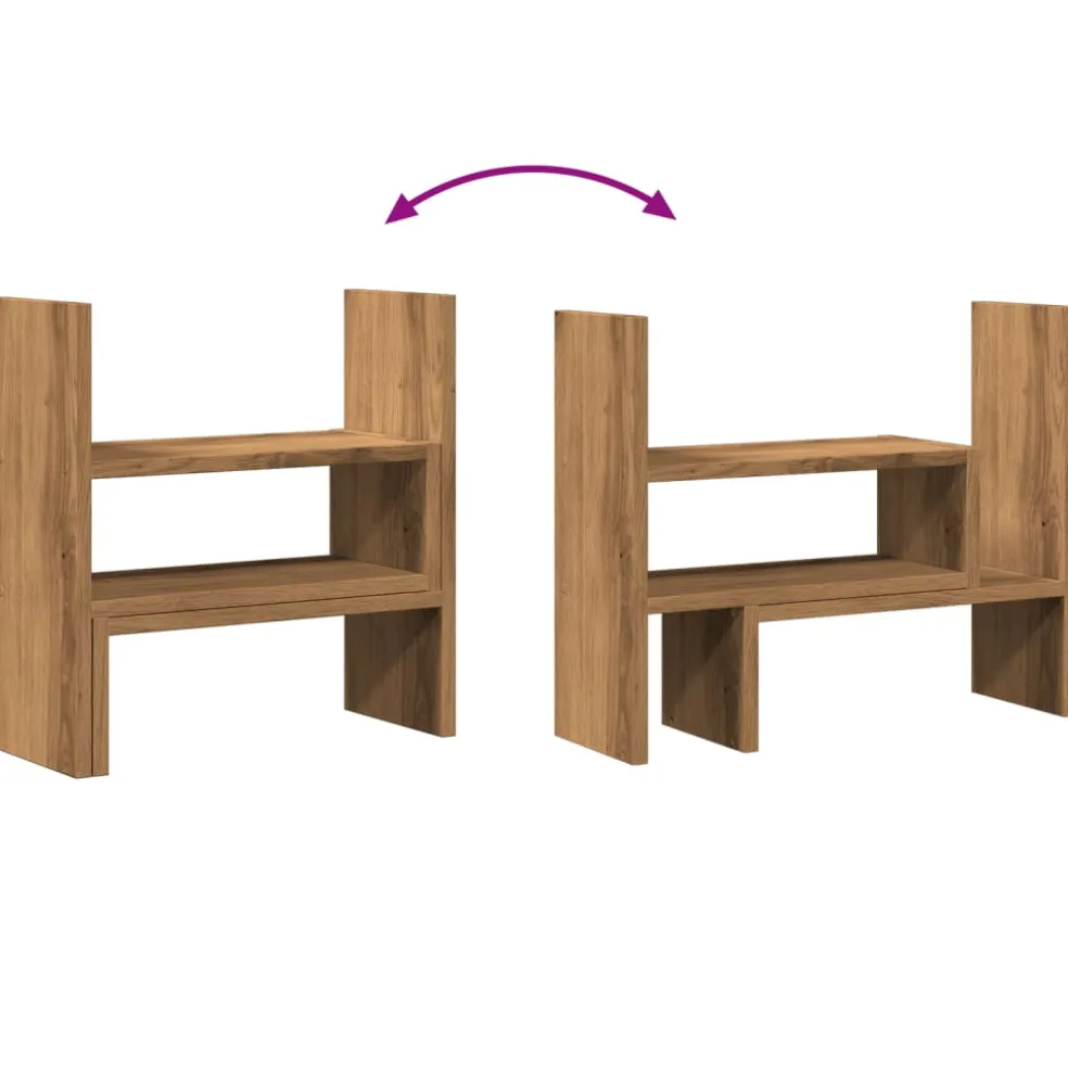 vidaXL Bureau organiser 40x17x41 cm bewerkt hout artisanaal eiken