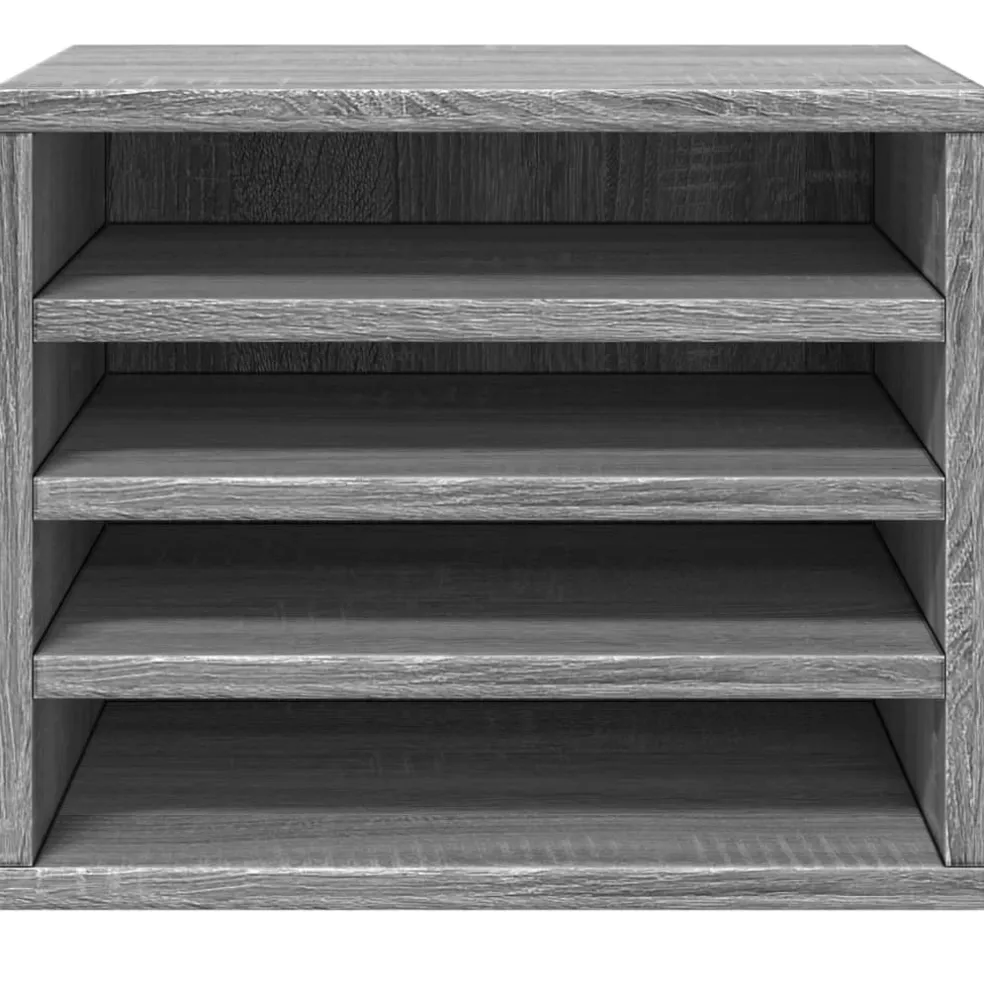 vidaXL Bureau organiser 36x26x29,5 cm bewerkt hout grijs sonoma eiken