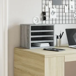 vidaXL Bureau organiser 36x26x29,5 cm bewerkt hout grijs sonoma eiken