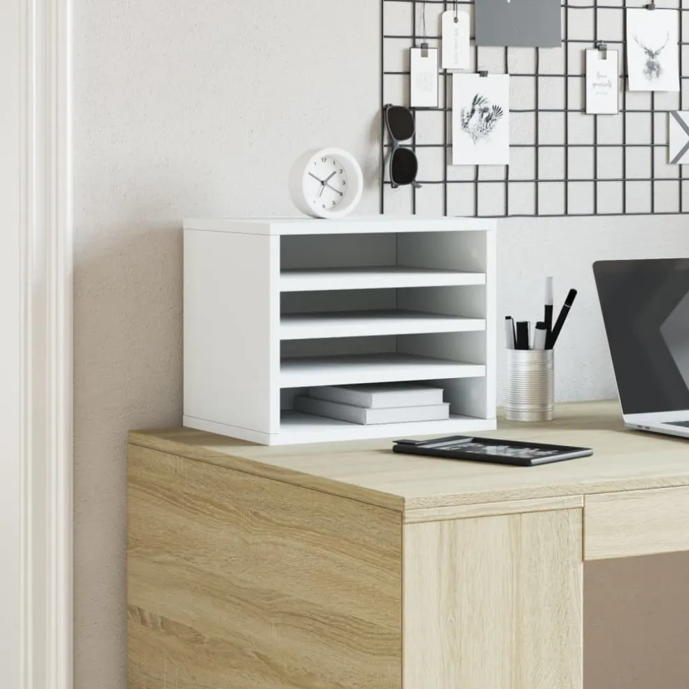 vidaXL Bureau organiser 36x26x29,5 cm bewerkt hout bruin eikenkleurig