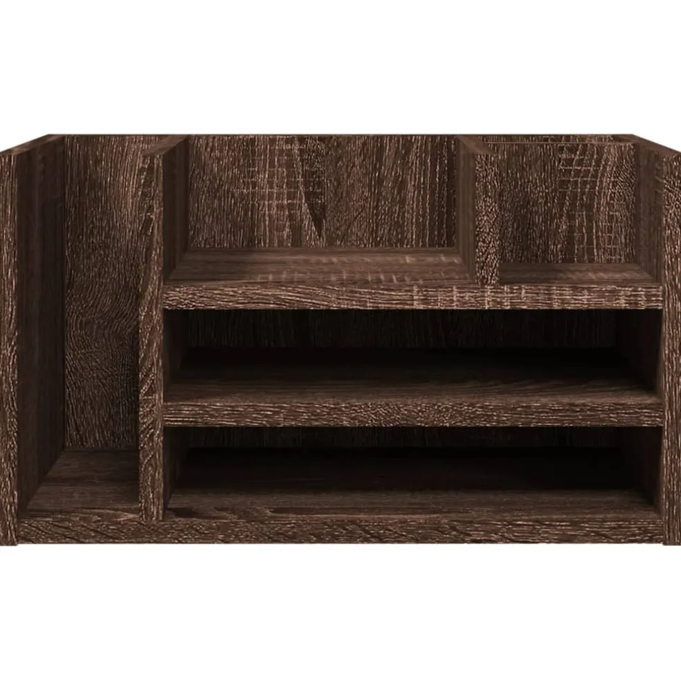 vidaXL Bureau organiser 44,5x24x25 cm bewerkt hout bruin eikenkleur