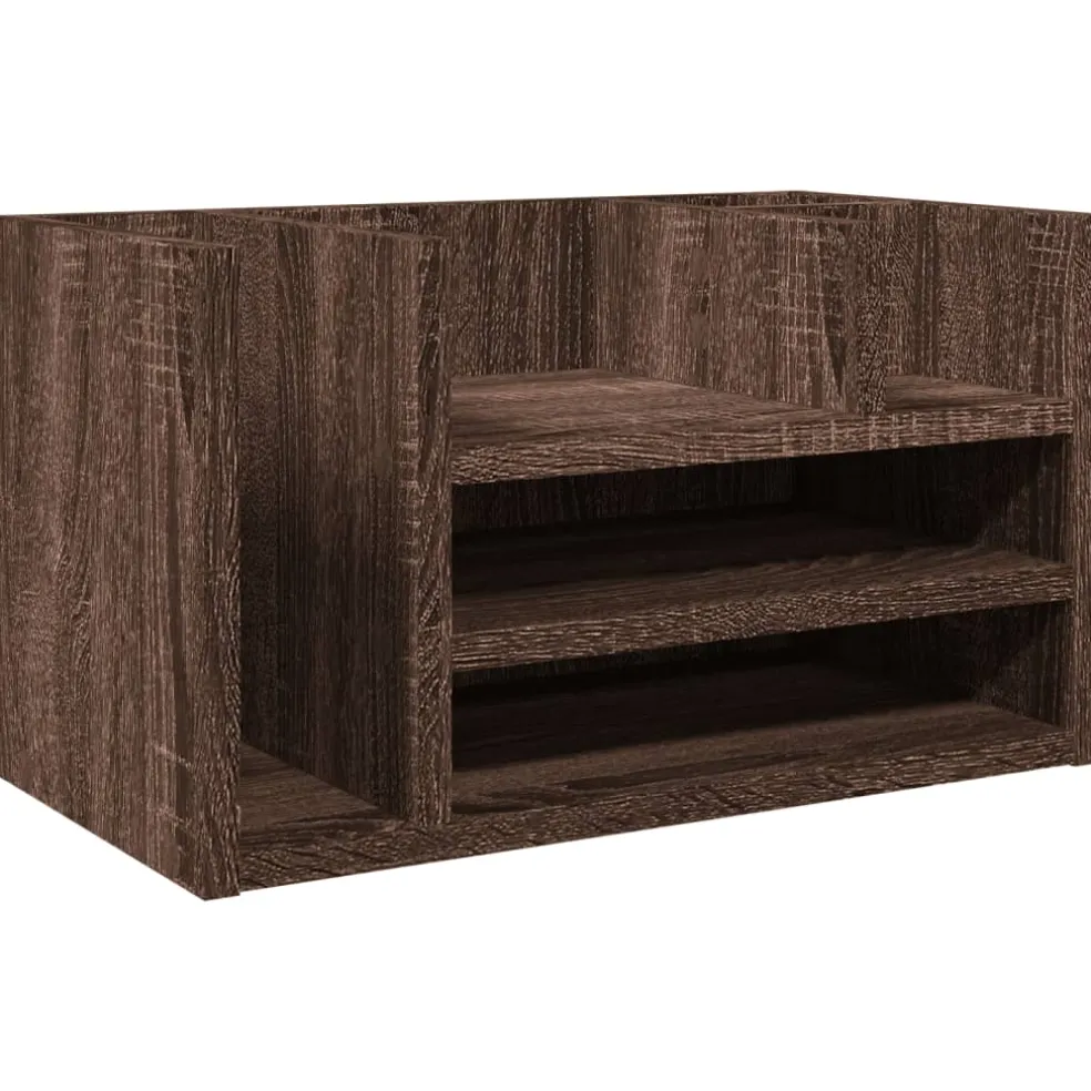 vidaXL Bureau organiser 44,5x24x25 cm bewerkt hout bruin eikenkleur