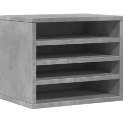vidaXL Bureau organiser 36x26x29,5 cm bewerkt hout betongrijs