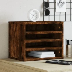 vidaXL Bureau organiser 44,5x24x25 cm bewerkt hout betongrijs