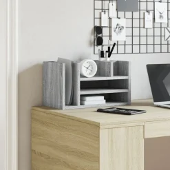 vidaXL Bureau organiser 44,5x24x25 cm bewerkt hout grijs sonoma eiken