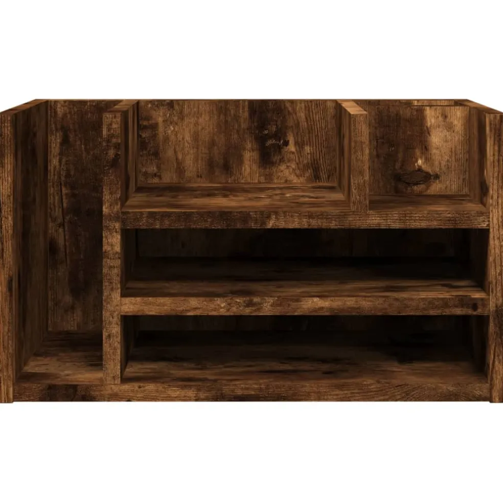 vidaXL Bureau organiser 44,5x24x25 cm bewerkt hout gerookt eikenkleur